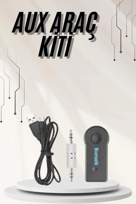 Yeni Nesil Bluetooth Aux Araç Kiti Siyah TV Tablet Telefon Araç Araba