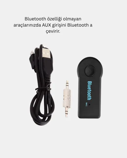 Bluetooth AUX Araç Kiti Eller Serbest Müzik Çalar Dahili Mikrofonlu