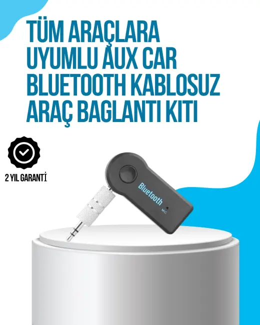 Araç İçi Bluetooth AUX Müzik ve Telefon Görüşmesi Adaptörü