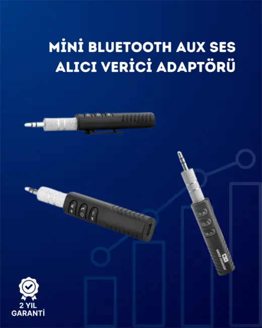 Kablolu Hoparlör ve Kulaklıklar İçin Bluetooth Adaptör | Mini Boy Klipsli Taşınabilir