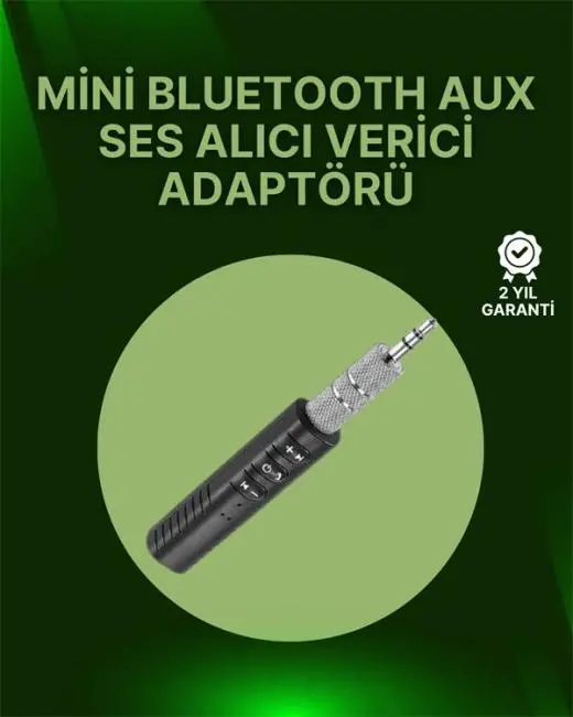 Bluetooth 4.1 Ses Alıcısı | 3.5mm Girişli Hoparlör & Kulaklıklar İçin Kablosuz Dönüştürücü