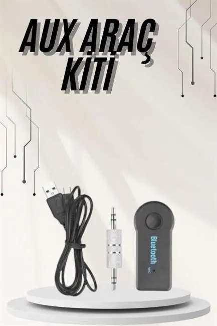 Yeni Nesil Bluetooth Aux Araç Kiti Siyah TV Tablet Telefon Araç Araba