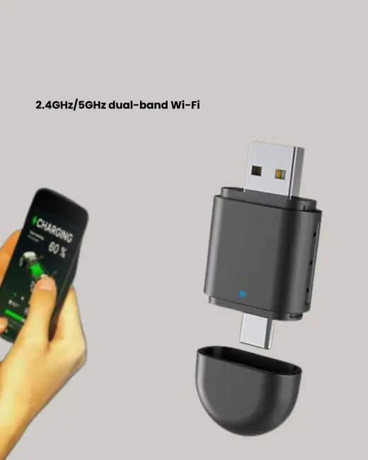 Kablosuz CarPlay Adaptörü – USB-A & Type-C Uyumlu Hızlı Bağlantı Cihazı