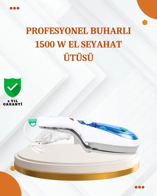 Kompakt Buharlı Ütü 1500W | Tüm Yüzeyler İçin Pratik ve Etkili