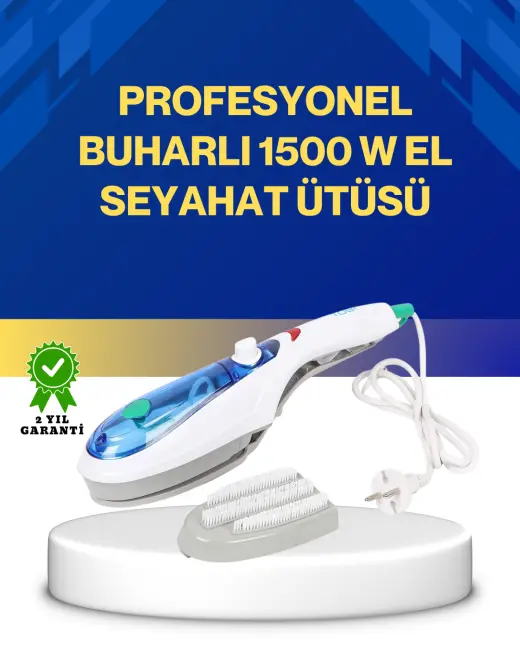 Kompakt Buharlı Ütü 1500W | Tüm Yüzeyler İçin Pratik ve Etkili