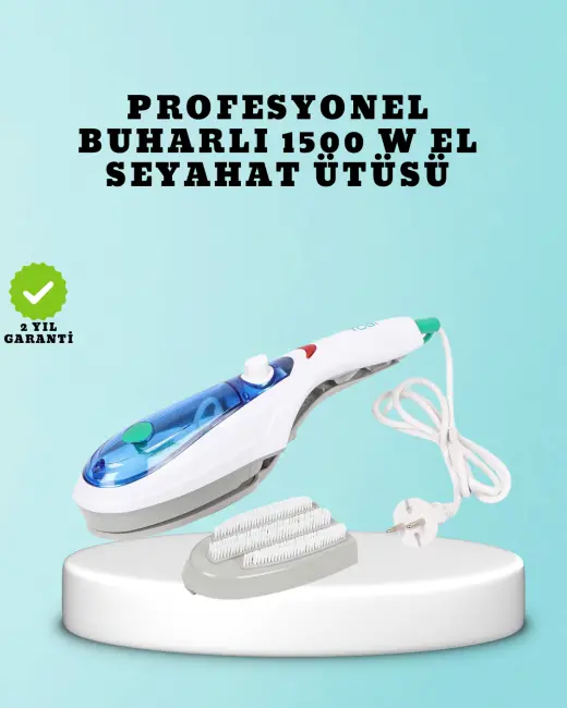 Kompakt Seyahat Ütüsü 1500W | Koku Giderici Buhar Fonksiyonlu