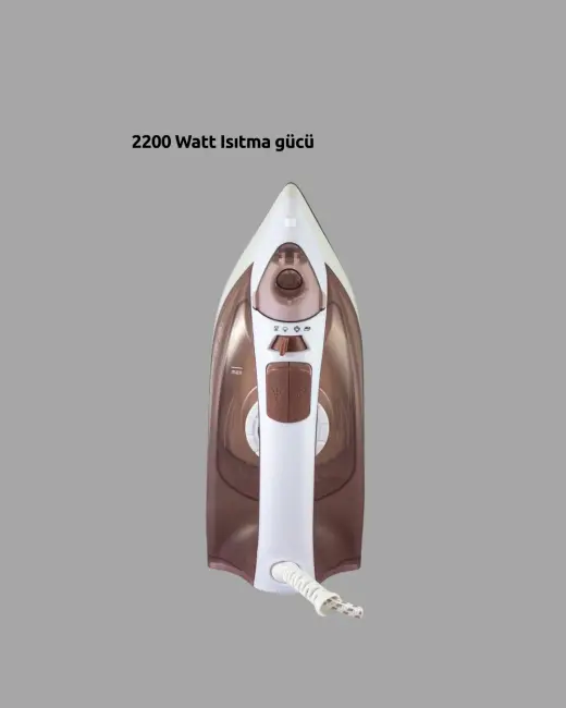 Buharlı Ütü 2200W Kireç Önleyici Self Clean Damlatmaz Kahverengi