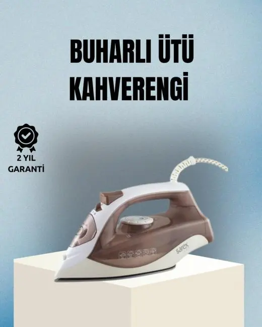 2200 Watt Buharlı Ütü Kahverengi Seramik Taban Şok Buharlı