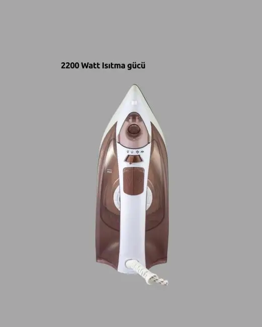 Buharlı Ütü 2200W Seramik Taban 300 ml Kahverengi Dikey Ütüleme