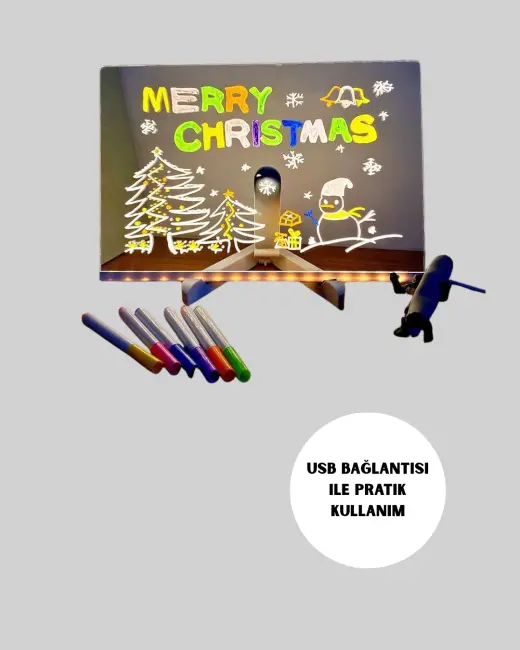 USB Bağlantılı LED Akrilik Çizim ve Not Tahtası