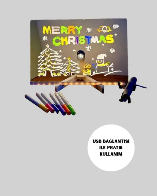 USB Bağlantılı LED Akrilik Çizim ve Not Tahtası