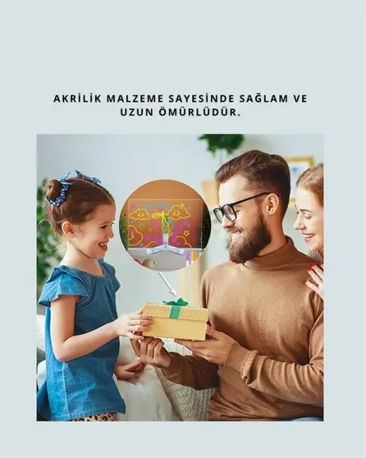 Dekoratif LED Yazı Tahtası – Silinebilir Neon Kalemli Planlama ve Hatırlatma İçin İdeal