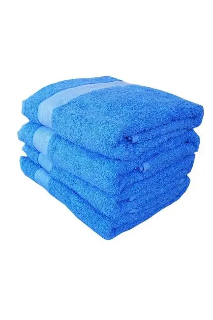 4 lü El Yüz %100 Pamuklu Havlu Seti Dry Mavi