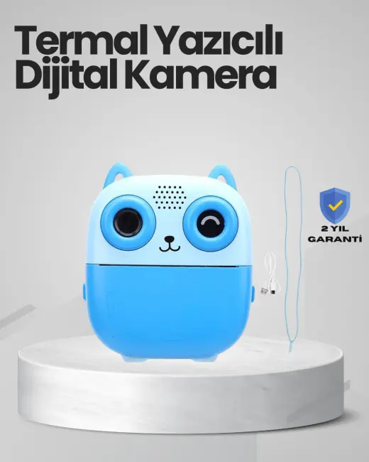 Anında Baskı Yapabilen Çocuk Fotoğraf Makinesi Hafıza Kart Destekli