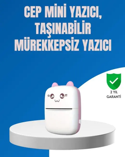 Mini Bluetooth Termal Yazıcı 1200mAh Şarjlı Taşınabilir