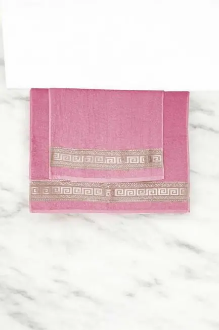2 Parça Elysium Premium Banyo Havlu Seti  %100 Pamuk 70x140 Cm Pembe
