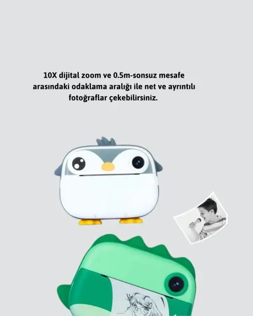 64GB TF Kart Destekli Çoklu Dil Seçeneği Sunan Anında Baskı Kamera