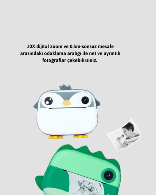 64GB TF Kart Destekli Çoklu Dil Seçeneği Sunan Anında Baskı Kamera