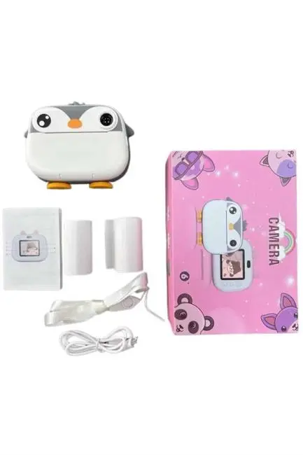 Çocuklara Özel Şirin Tasarımlı Mini Fotoğraf Yazıcısı 3 Adet Rulo Hediyeli