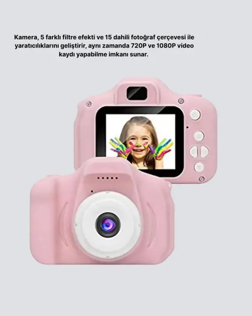 Çocuklar İçin Mini Fotoğraf Makinesi 8MP 1080P Video ve Darbeye Dayanıklı