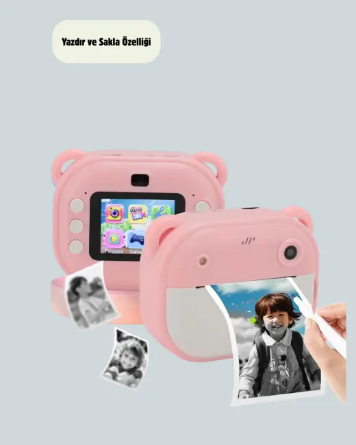 Termal Baskılı Şipşak Kamera – 1080P HD 24MP Çift Lensli ve Müzik Oynatıcılı