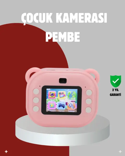 Anında Baskı Özellikli Çocuk Kamerası – 24MP HD Çift Lens 32GB Hafıza ve Oyun Modu