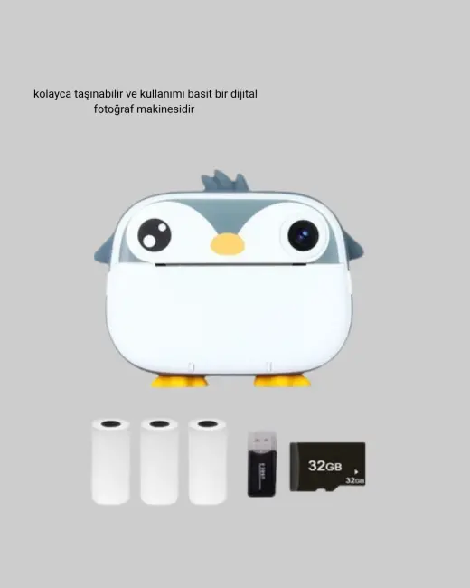 Termal Baskı Çocuk Kamerası HD Çekim USB Şarjlı Eğitici Oyuncak