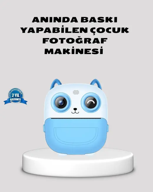 Çocuklar İçin Dijital Kamera Termal Yazıcı 48MP Çift Kamera 1300mAh Batarya