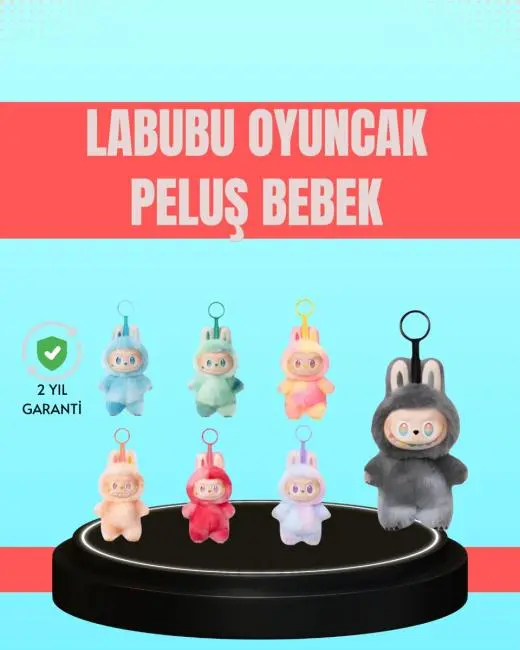 Yumuşak Kumaşlı 20 cm Labubu Peluş – 3 Yaş Üzeri Uygun