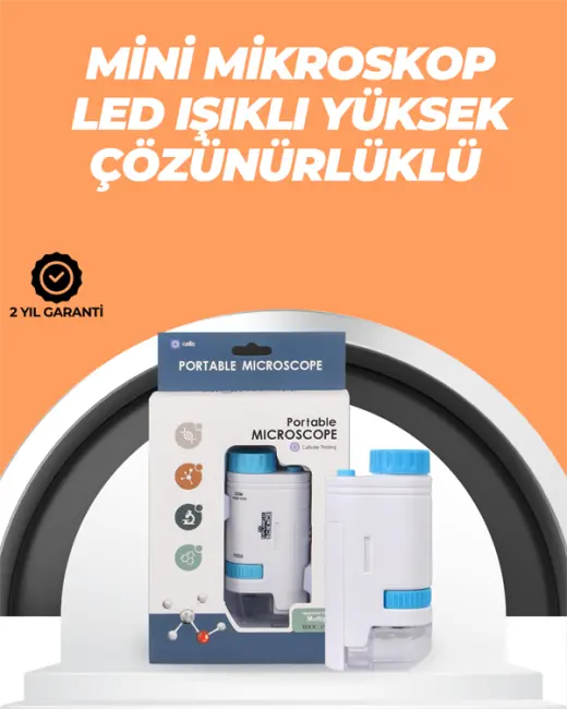 Portatif El Mikroskop – LED Işıklı Aynı Anda Net Odaklama