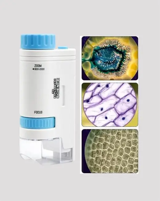 LED Aydınlatmalı 80–200 Kat Büyütmeli Cep Mikroskop