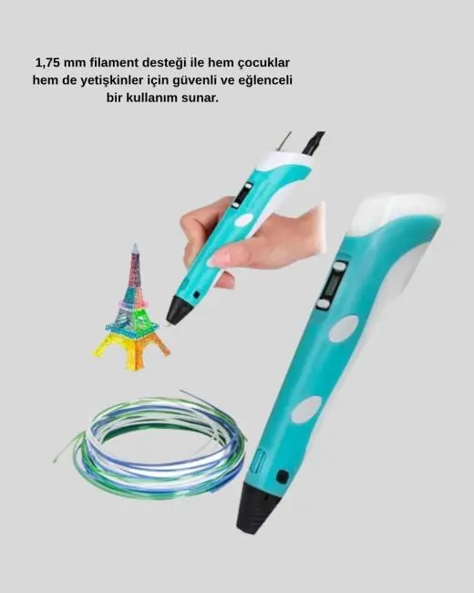 3D Yazıcı Kalem Taşınabilir FDM Teknolojili ve Çok Amaçlı Kullanımlı