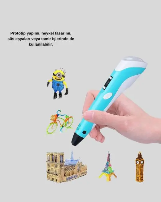 3D Kalem Ergonomik ve 1.75 mm Filament Destekli FDM Yazıcı Kalemi