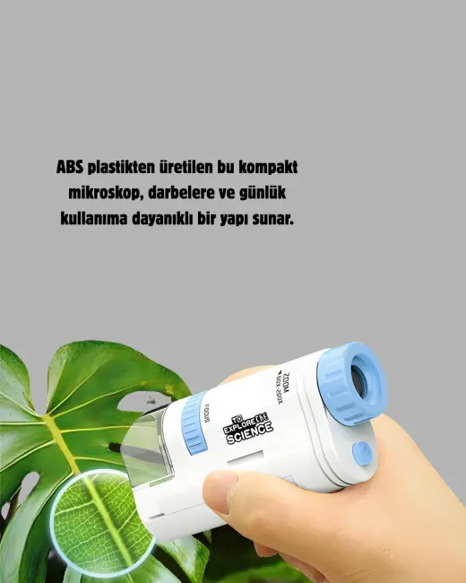 LED Işıklı Mikroskop 80X–200X Zoom Eğitici Bilim Seti ve Taşınabilir
