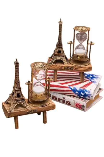 Masa Biblosu Dekoratif Süs Kum Saati Eyfel Kulesi Hediyelik Kum Saati