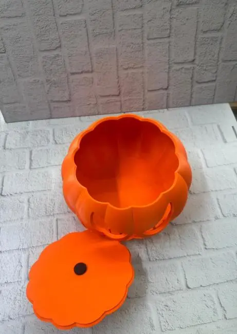 Dekoratif Balkabağı Şekerlik 21×15 cm Kapaklı Turuncu Kutu