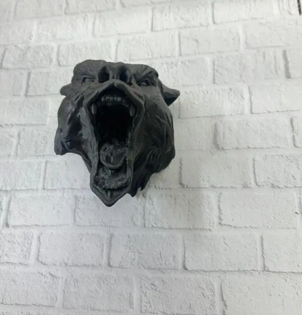 3D Siyah Ayı Başı Duvar Dekoru Modern Asılabilir Heykel 25x19 cm