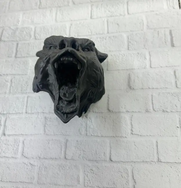 3D Siyah Ayı Başı Duvar Dekoru Modern Asılabilir Heykel 25x19 cm