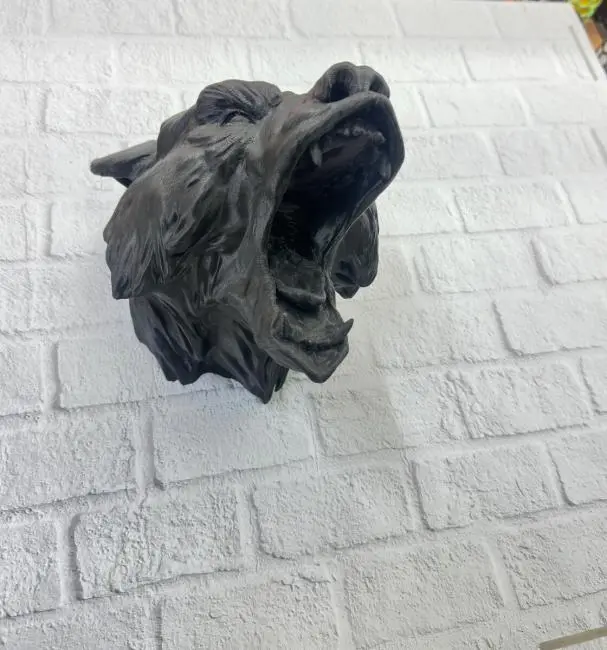 Dekoratif Siyah Ayı Duvar Heykeli Asılabilir Hediyelik 25x19 cm