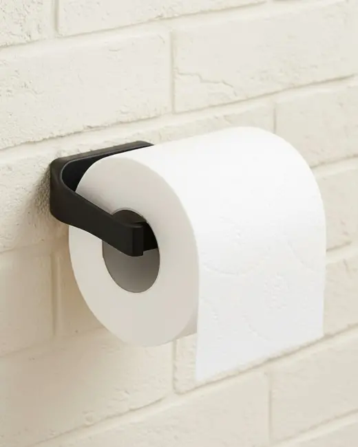 Şık Tasarım Siyah Tuvalet Kağıdı Askılığı Metal Peçetelik