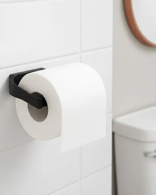 Modern Siyah Tuvalet Kağıtlığı Duvar Tipi Minimal Tasarım Peçetelik