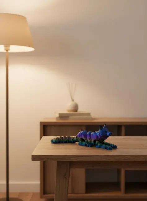 Rainbow hareketli kurt masa dekoru esnek eklem yapılı