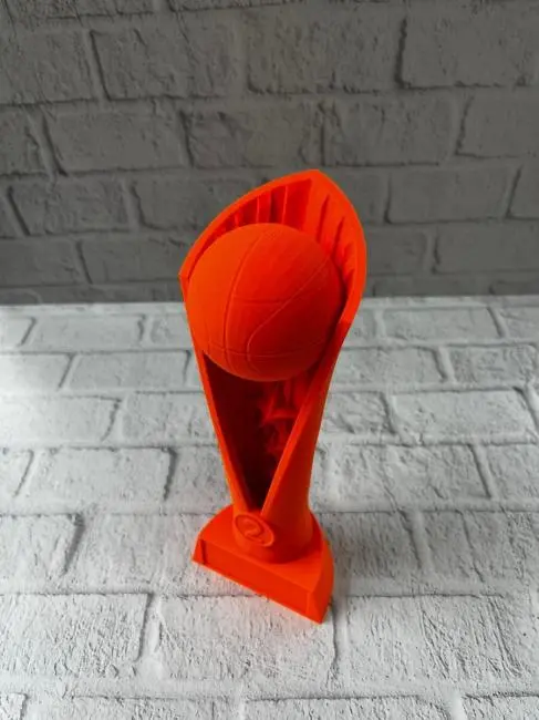 Turuncu Kupa 23cm Basketbol Temalı Dekoratif Ödül Biblosu