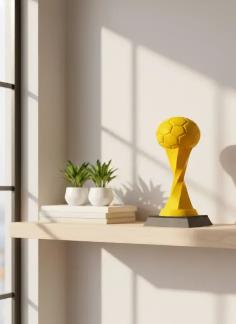 Toplu Kupa Sarı 21cm Dekoratif Ödül Tasarım Biblo