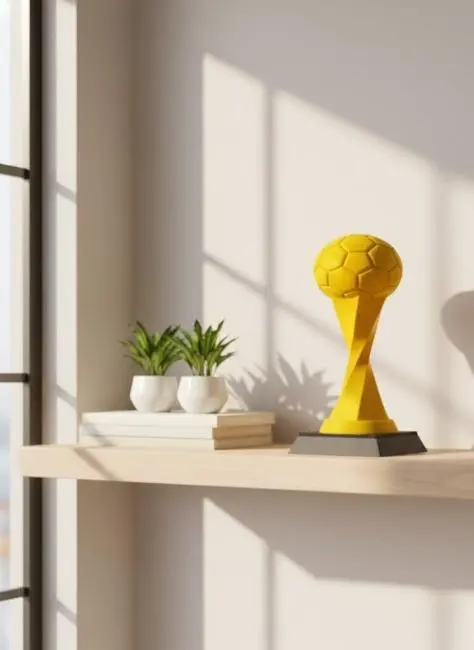 Toplu Kupa Sarı 21cm Dekoratif Ödül Tasarım Biblo