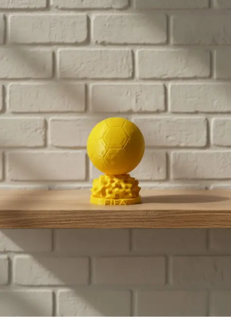 Mini FIFA Futbol Topu Biblo Sarı Renk 10cm Spor Temalı Dekor