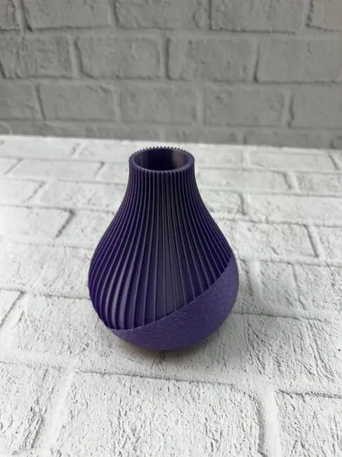 Mor Çizgili Dekoratif Vazo 11 cm Modern Tasarım Aksesuar