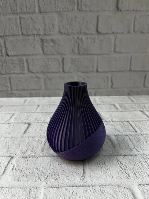 Mor Çizgili Dekoratif Vazo 11 cm Modern Tasarım Aksesuar