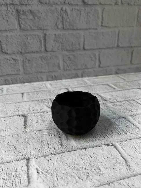 5 cm Küçük Siyah Saksı Minimal Tasarım Sukulent ve Kaktüs Saksısı