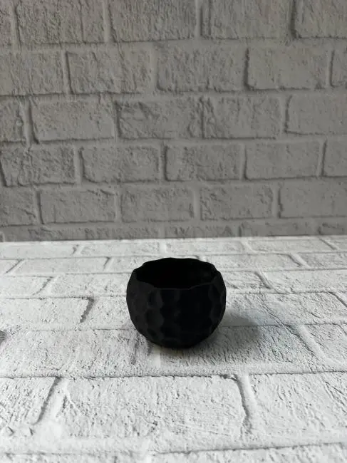 5 cm Küçük Siyah Saksı Minimal Tasarım Sukulent ve Kaktüs Saksısı